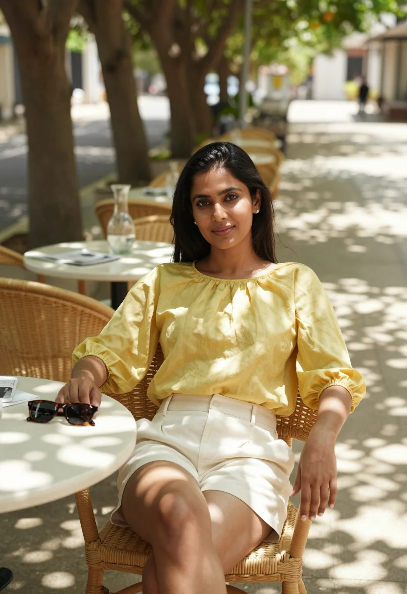 AI cafe sample — portrait of a woman, half-length portrait of a South-Asian w