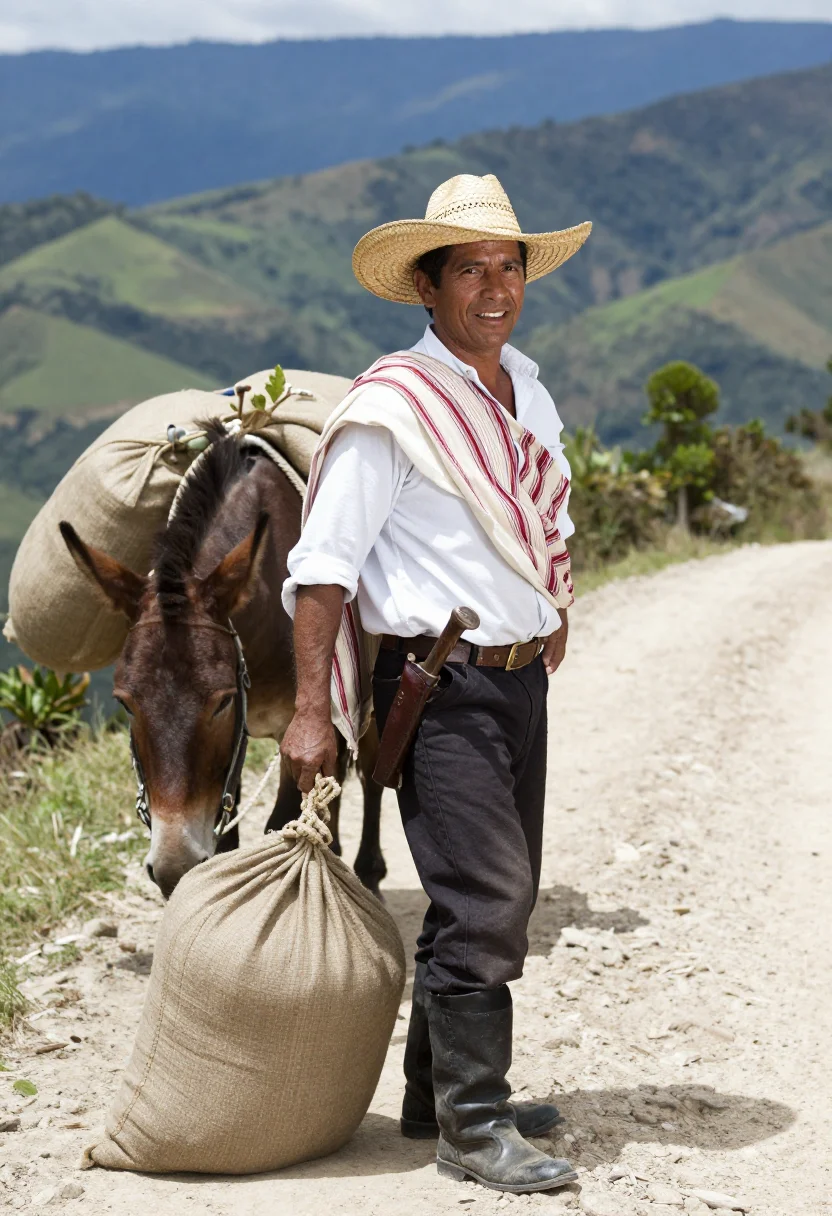 AI cafetero sample — portrait of a man, half-length portrait of a Colombian man i