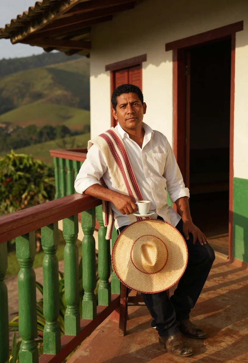 AI cafetero sample — portrait of a man, half-length portrait of a Colombian man i
