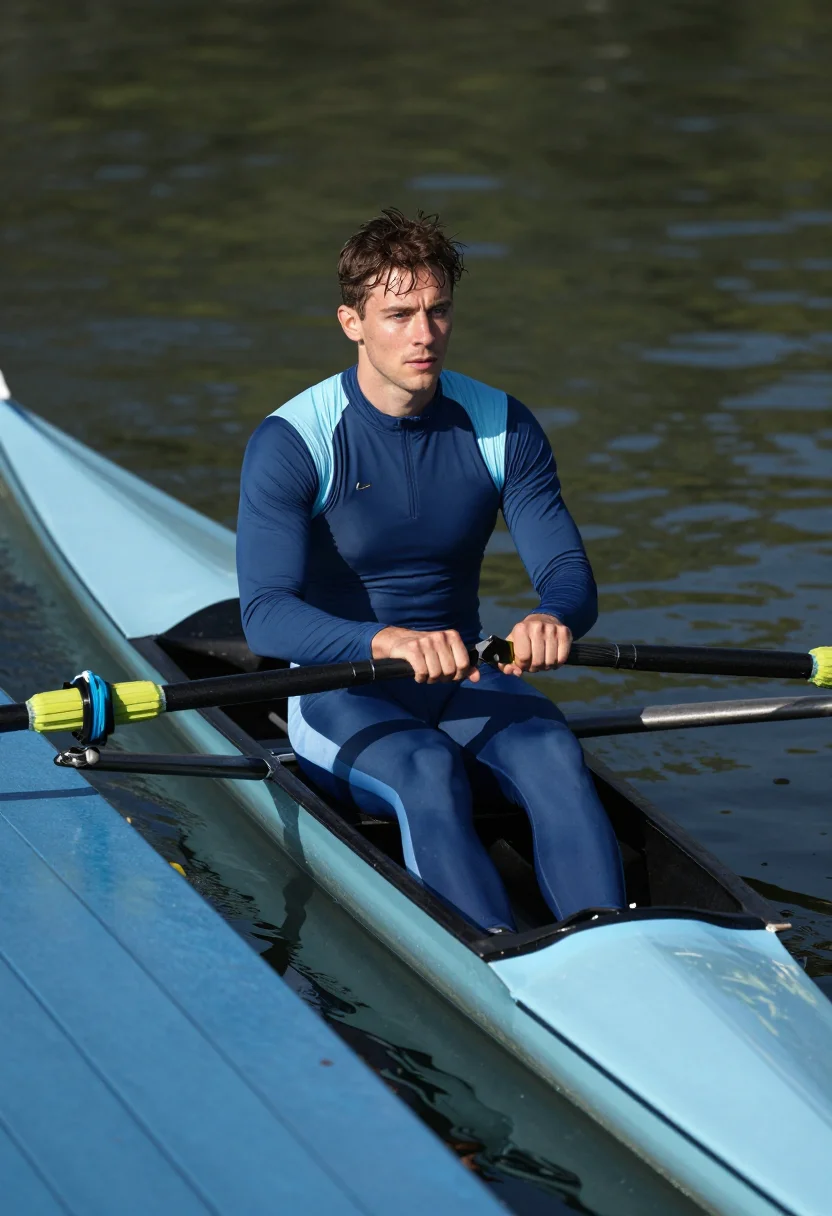 AI cambridge blue sample — portrait of a man, a high three-quarter view of a man in his