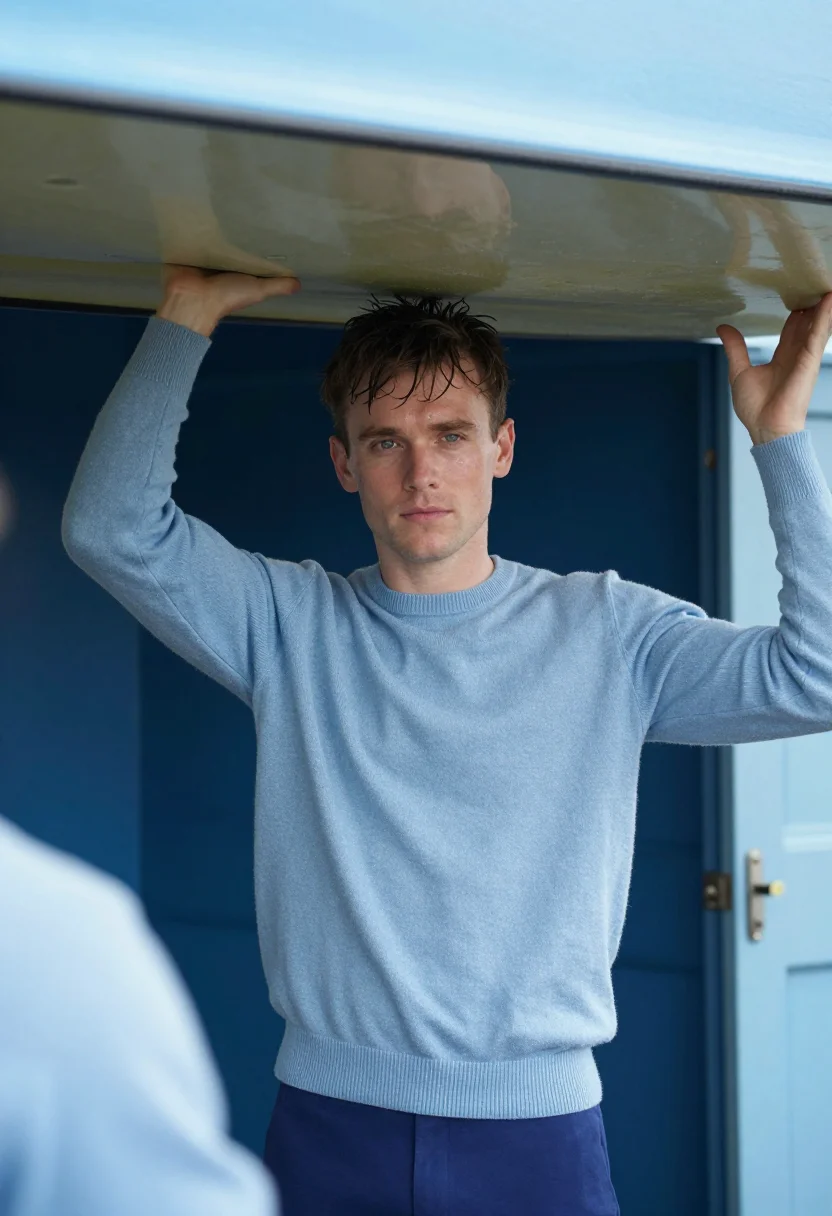 AI cambridge blue sample — portrait of a man, half-length portrait of a man in his late