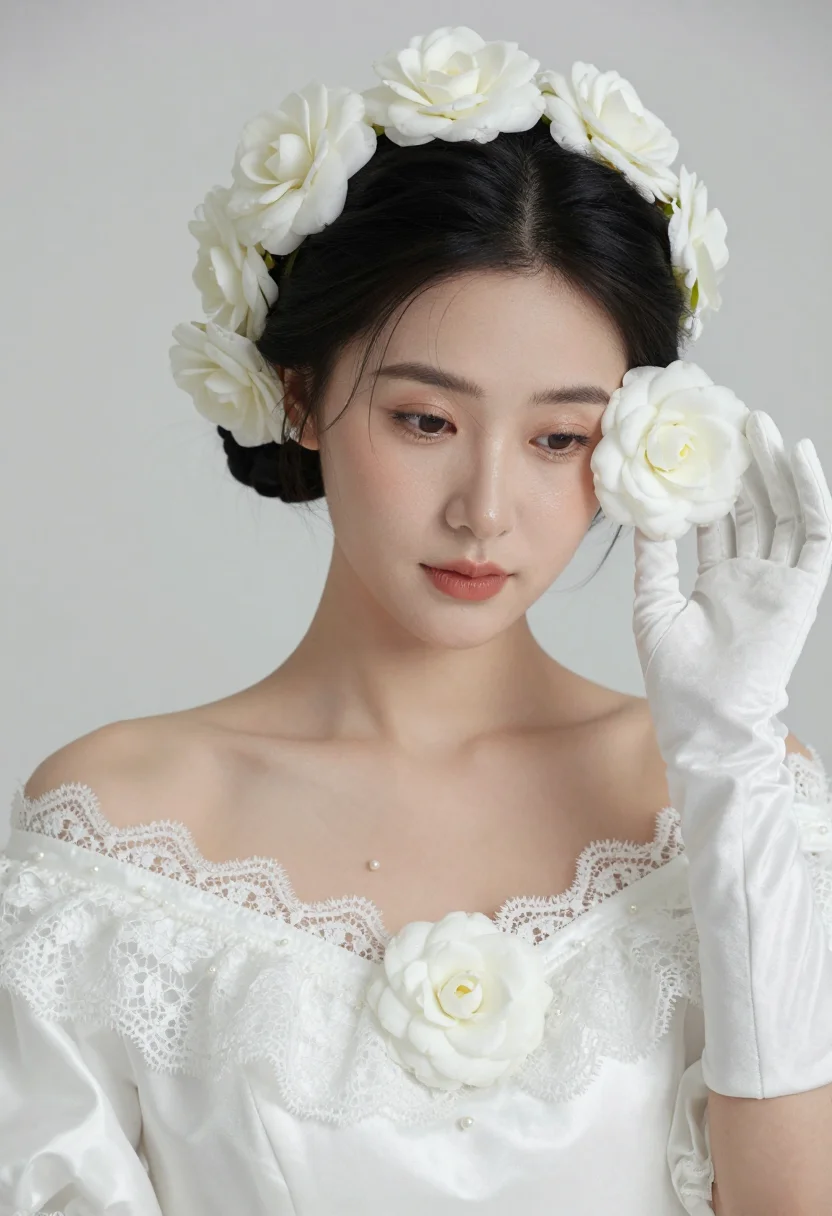 AI camelia blanc sample — portrait of a woman, a Western-European woman in her twentie