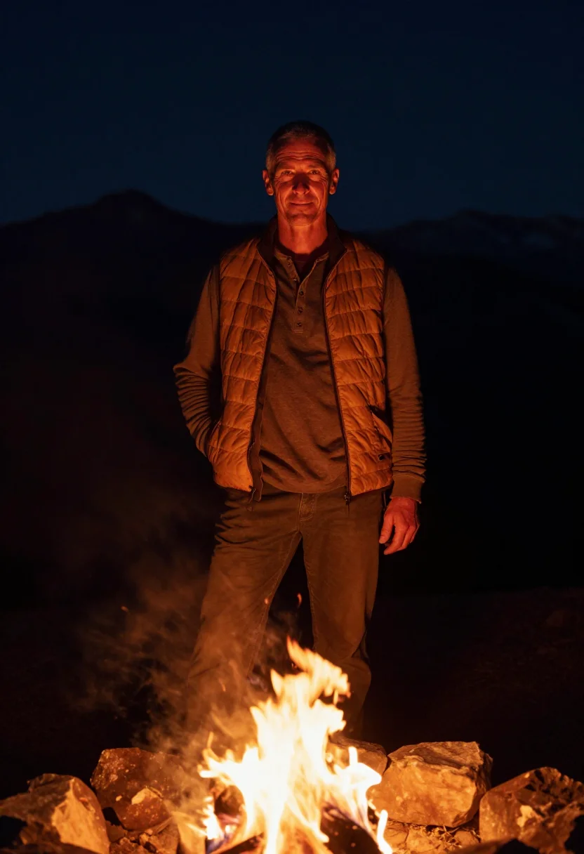 AI campfire sample — portrait of a man, three-quarter-length portrait of a man in