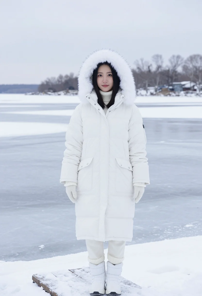 AI canada goose toronto expedition parka arctic white sample — portrait of a woman, a Chinese-Canadian woman in her late tw