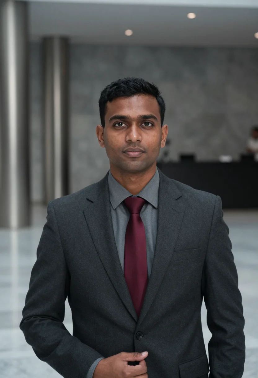 AI canary wharf quant slate sample — portrait of a man, half-length portrait cropped at the lower