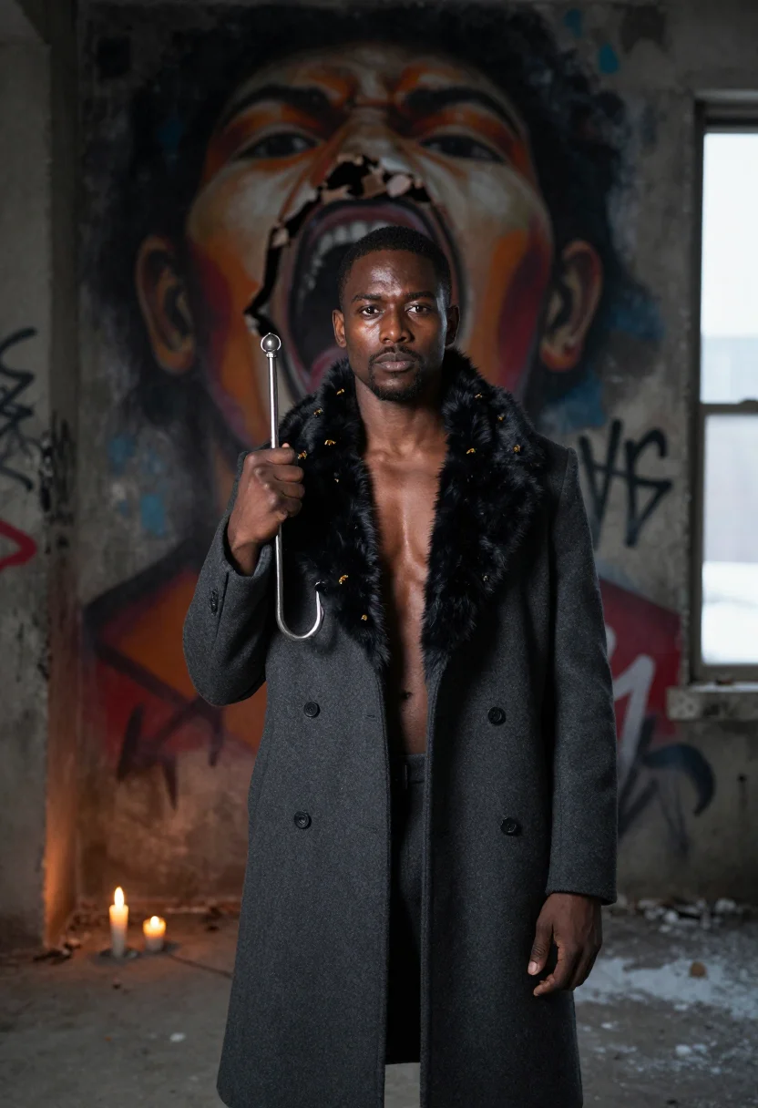 AI candyman sample — portrait of a man, half-length portrait of a man of African-