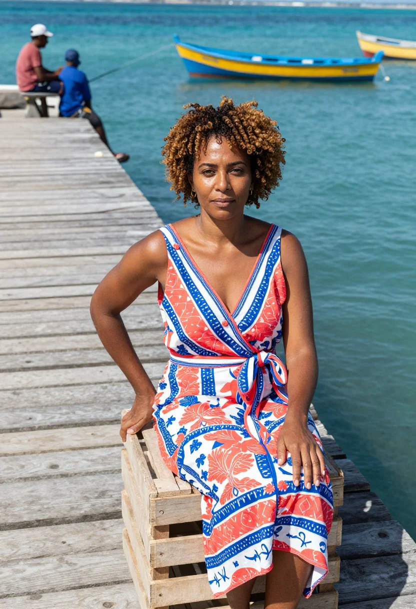 AI cape verde sample — portrait of a woman, half-length seated portrait of a Cape V