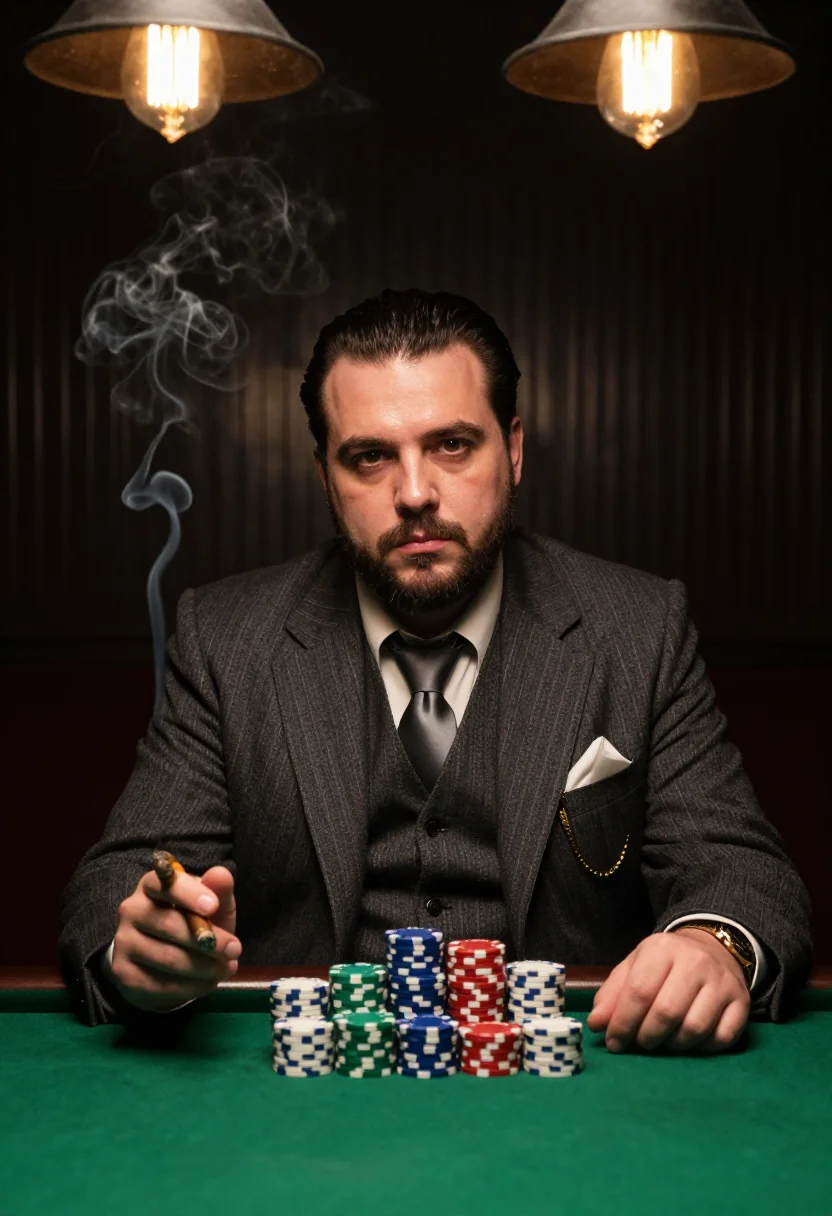 AI capone chicago sample — portrait of a man, waist-up portrait of a Western-European m