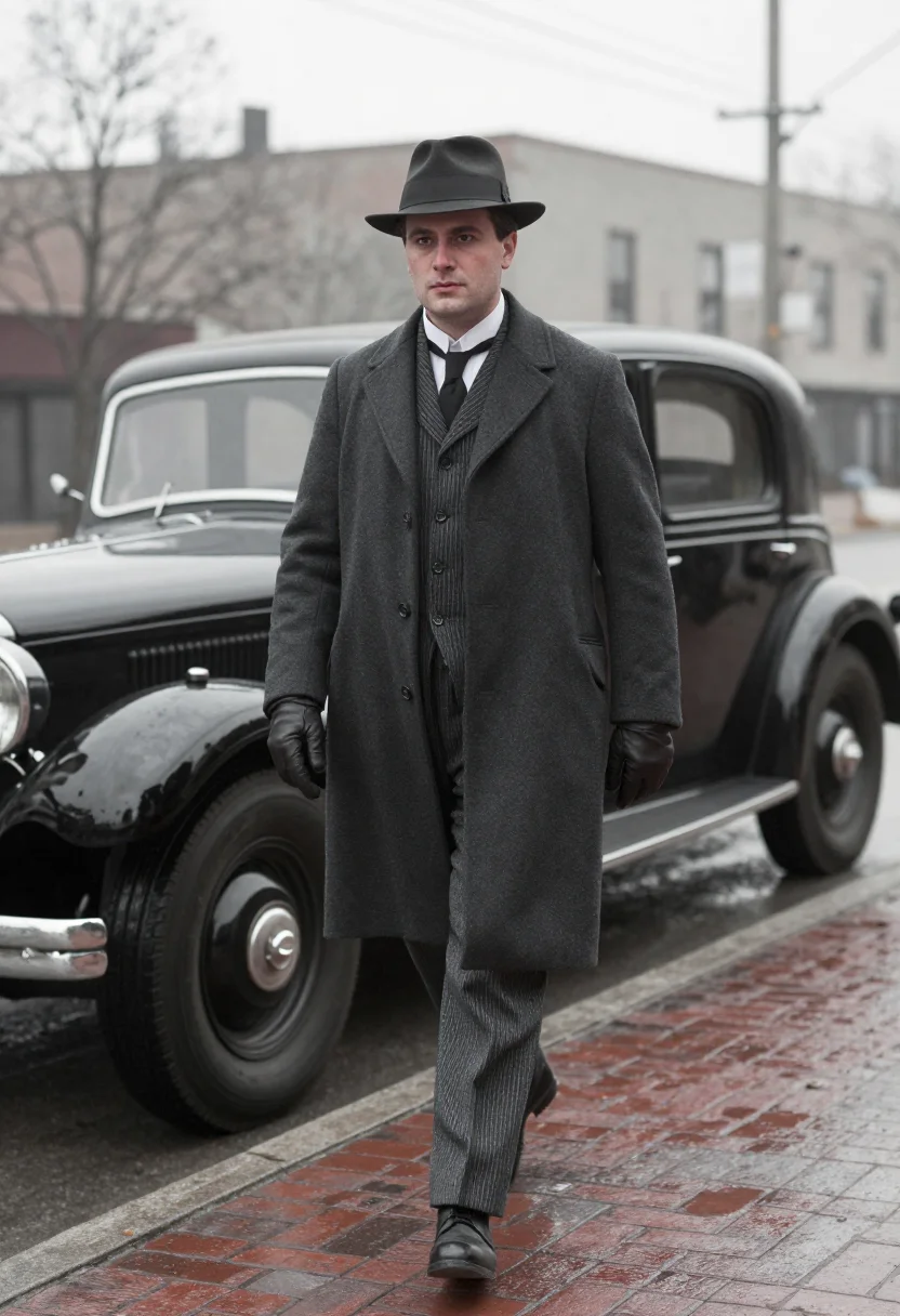 AI capone chicago sample — portrait of a man, full-length portrait of a Western-Europea