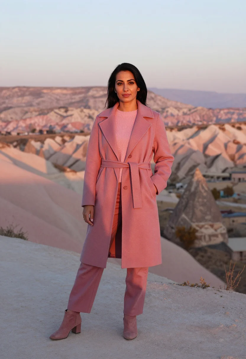 AI cappadocia october rose sample — portrait of a woman, framed full-length from the head to the