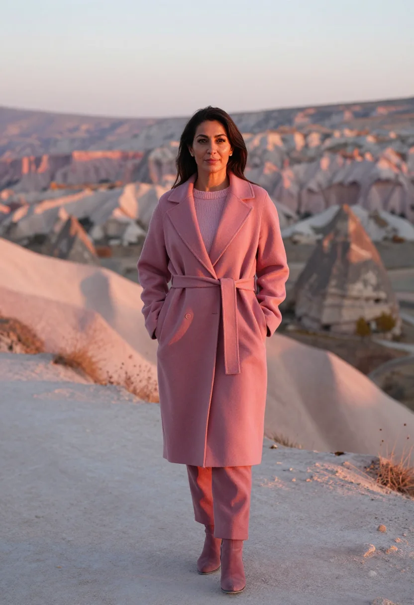 AI cappadocia october rose sample — portrait of a woman, framed chest-up from the ribs, the body
