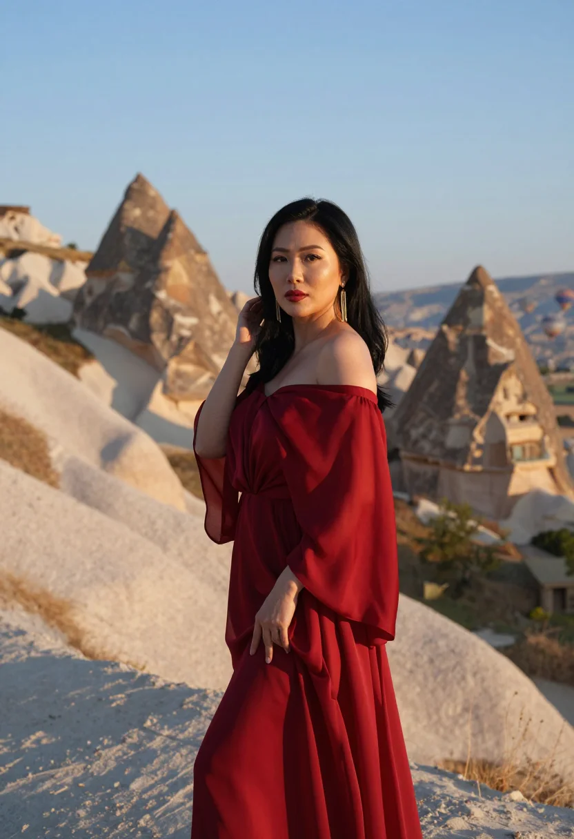 AI cappadocia sample — portrait of a woman, half-length three-quarter portrait of a