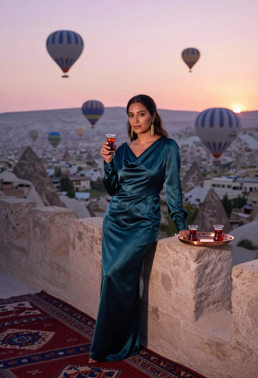 AI cappadocia sample — portrait of a woman, half-length three-quarter portrait of a