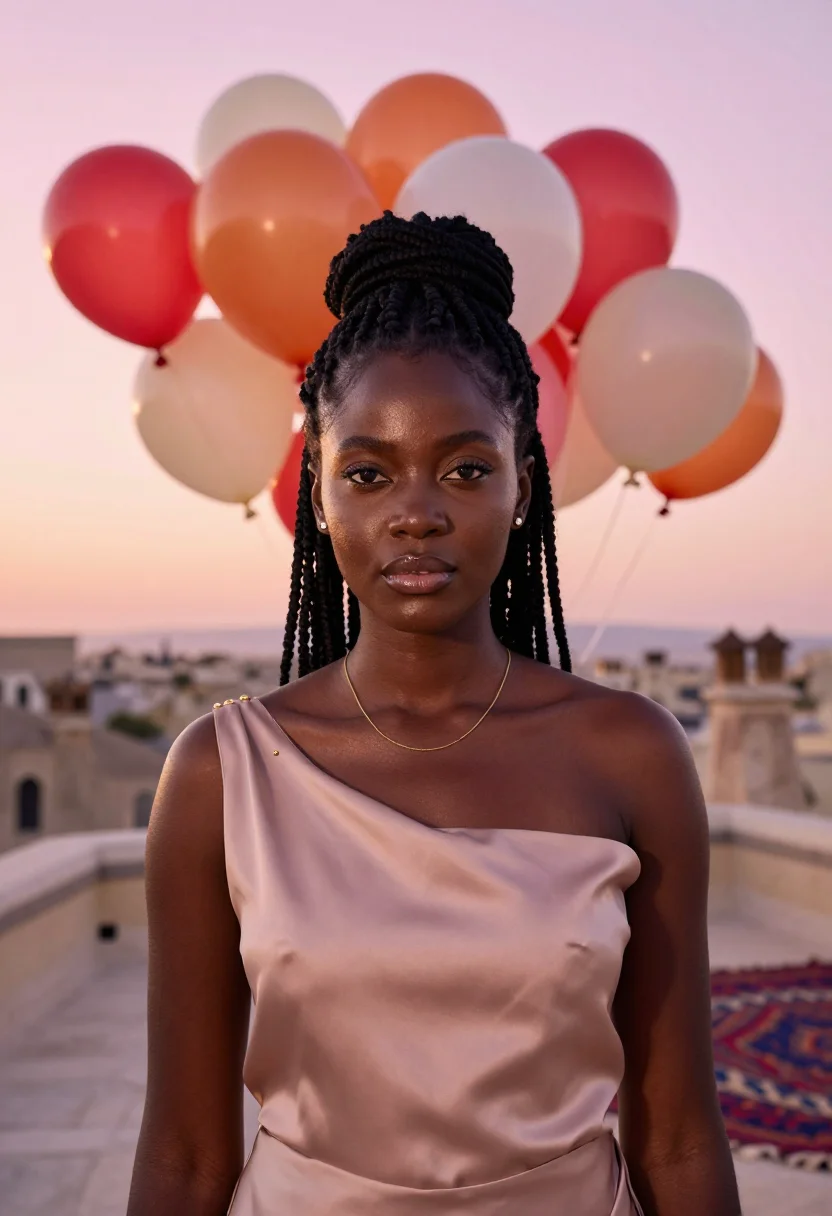AI cappadocia sample — portrait of a woman, head-and-shoulders portrait of a Black