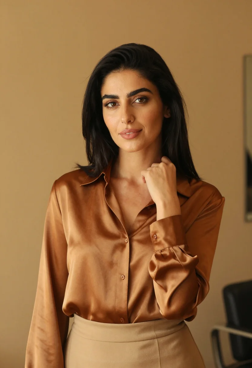 AI caramel beirut salon honey sample — portrait of a woman, a Lebanese woman in her early thirties