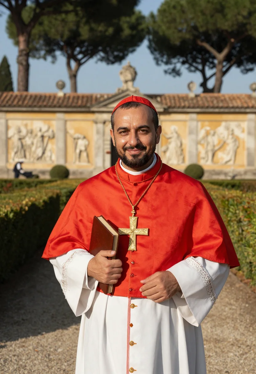 AI cardinal nephew sample — portrait of a man, close chest-up portrait of an Italian man