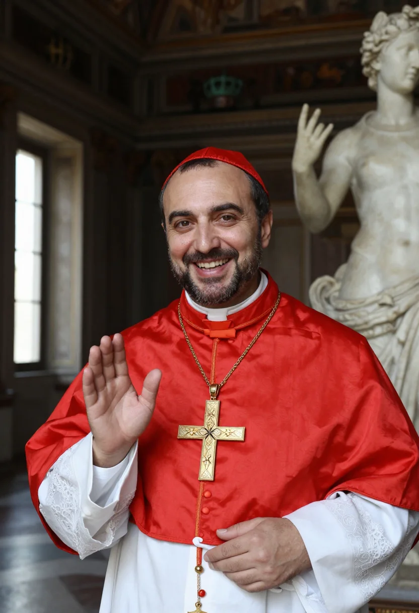 AI cardinal nephew sample — portrait of a man, close chest-up portrait of an Italian man