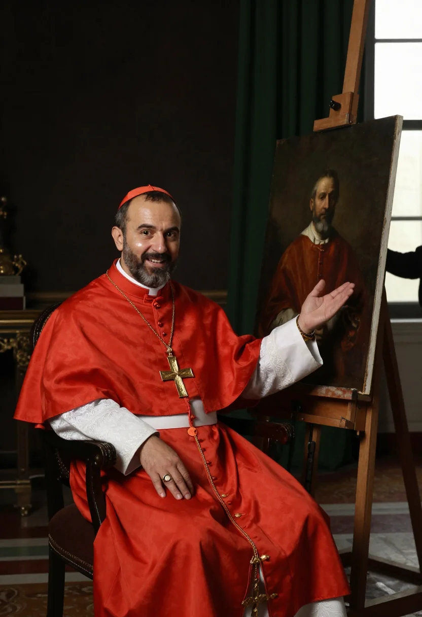 AI cardinal nephew sample — portrait of a man, three-quarter-length portrait of an Itali