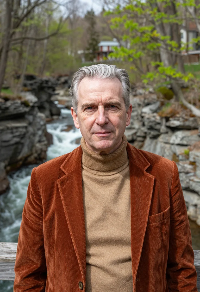 AI carl sagan cornell ithaca may rust corduroy sample — portrait of a man, an English professor in his mid-fifties w