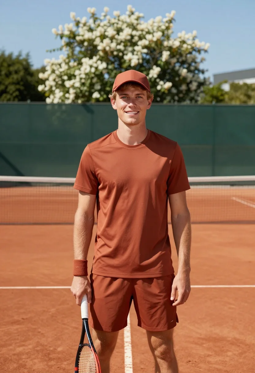 AI carlos alcaraz roland garros clay terracotta sample — portrait of a man, an Australian man in his early twenties w