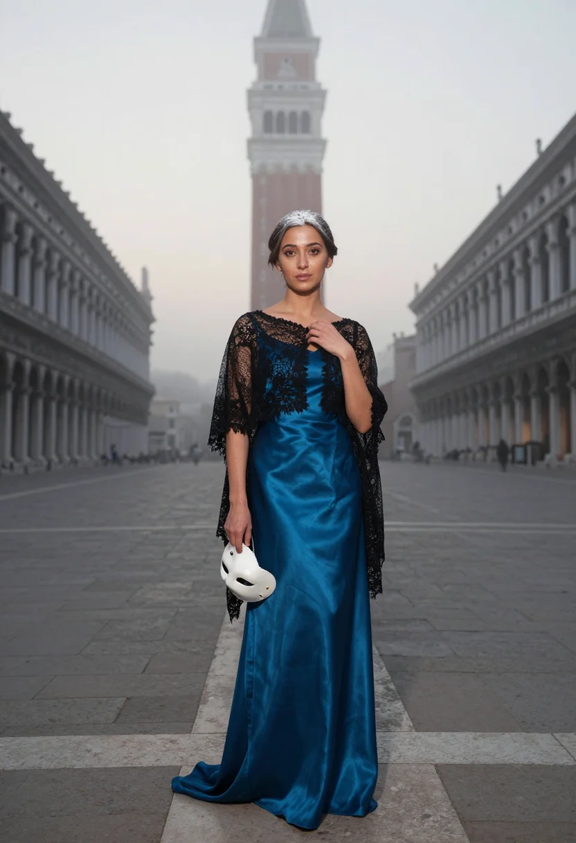 AI carnevale venezia sample — portrait of a woman, full-length portrait of a Western-Europ