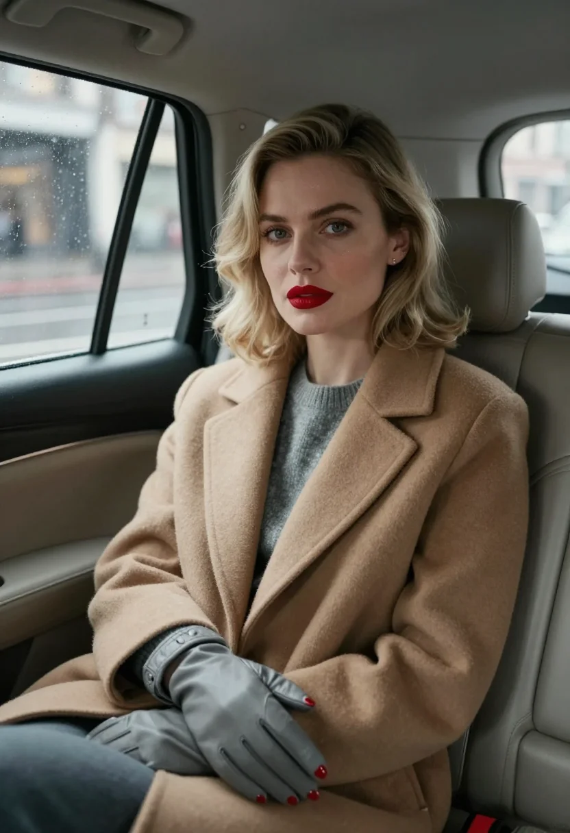 AI carol frankenberg december red sample — portrait of a woman, framed half-length from the head to the