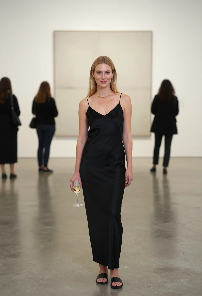 AI carolyn bessette sample — portrait of a woman, a full-length photograph in a gallery r