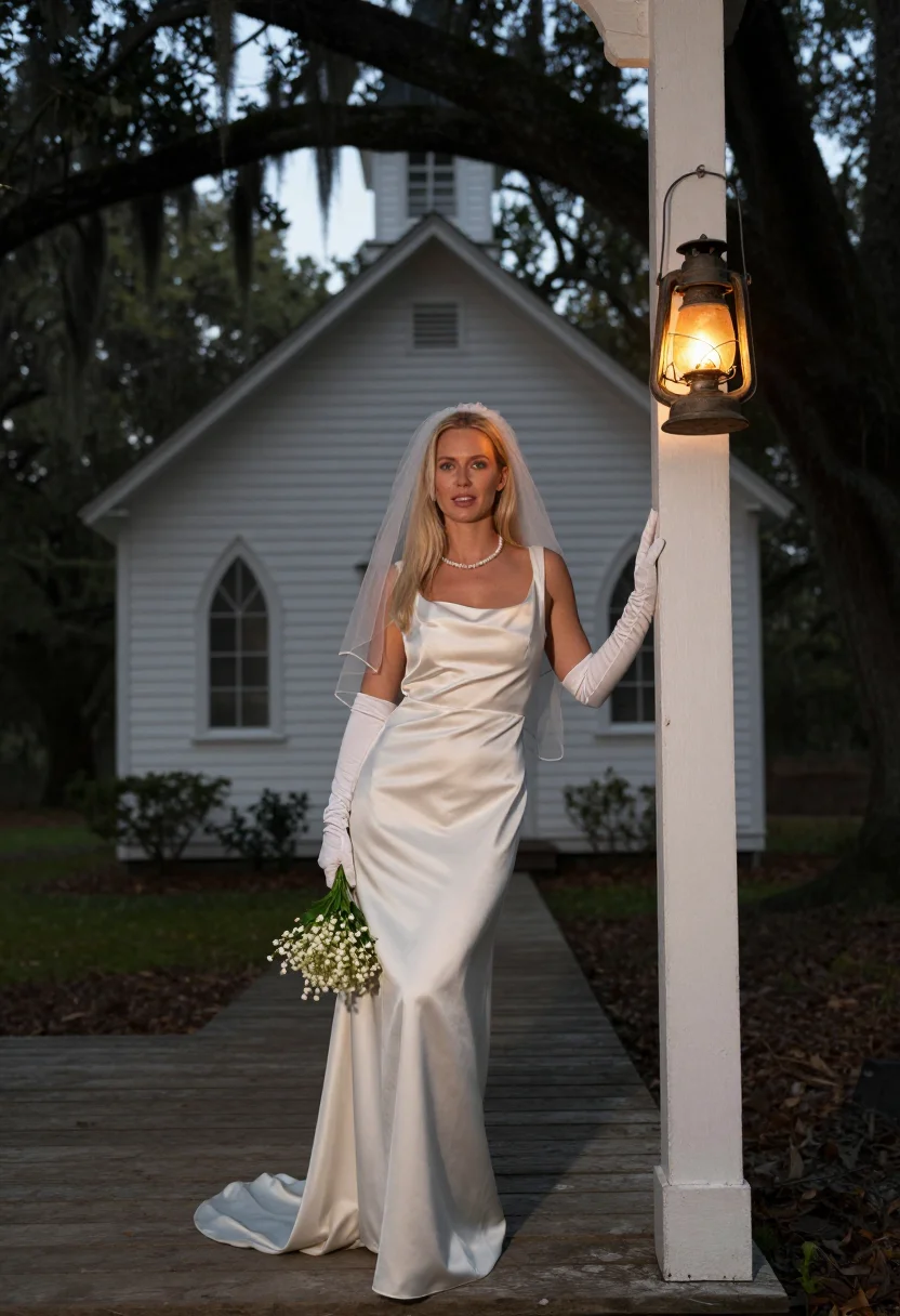 AI carolyn bessette sample — portrait of a woman, a full-length photograph on a chapel po