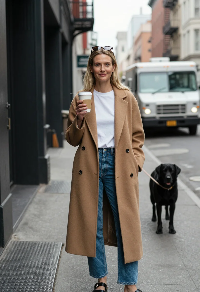 AI carolyn bessette sample — portrait of a woman, a waist-up photograph on a downtown str