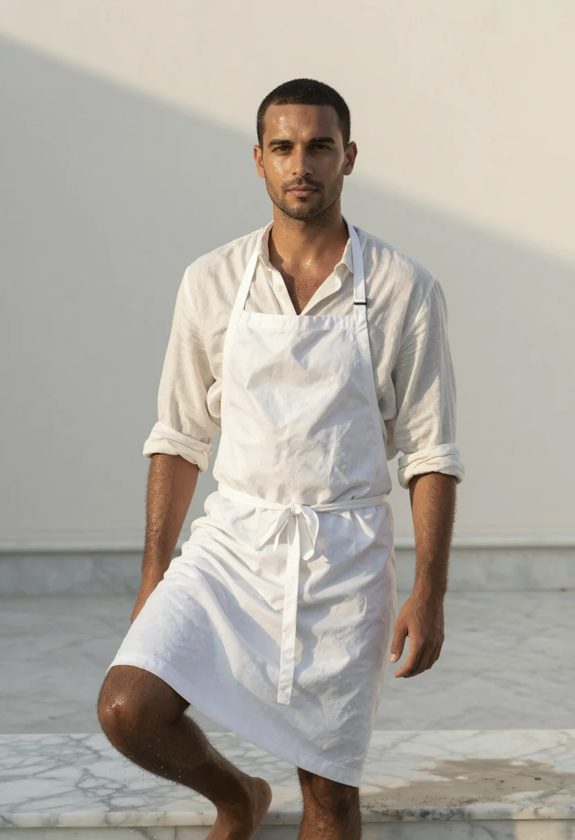 AI carrara white sample — portrait of a man, three-quarter-length portrait of a man in