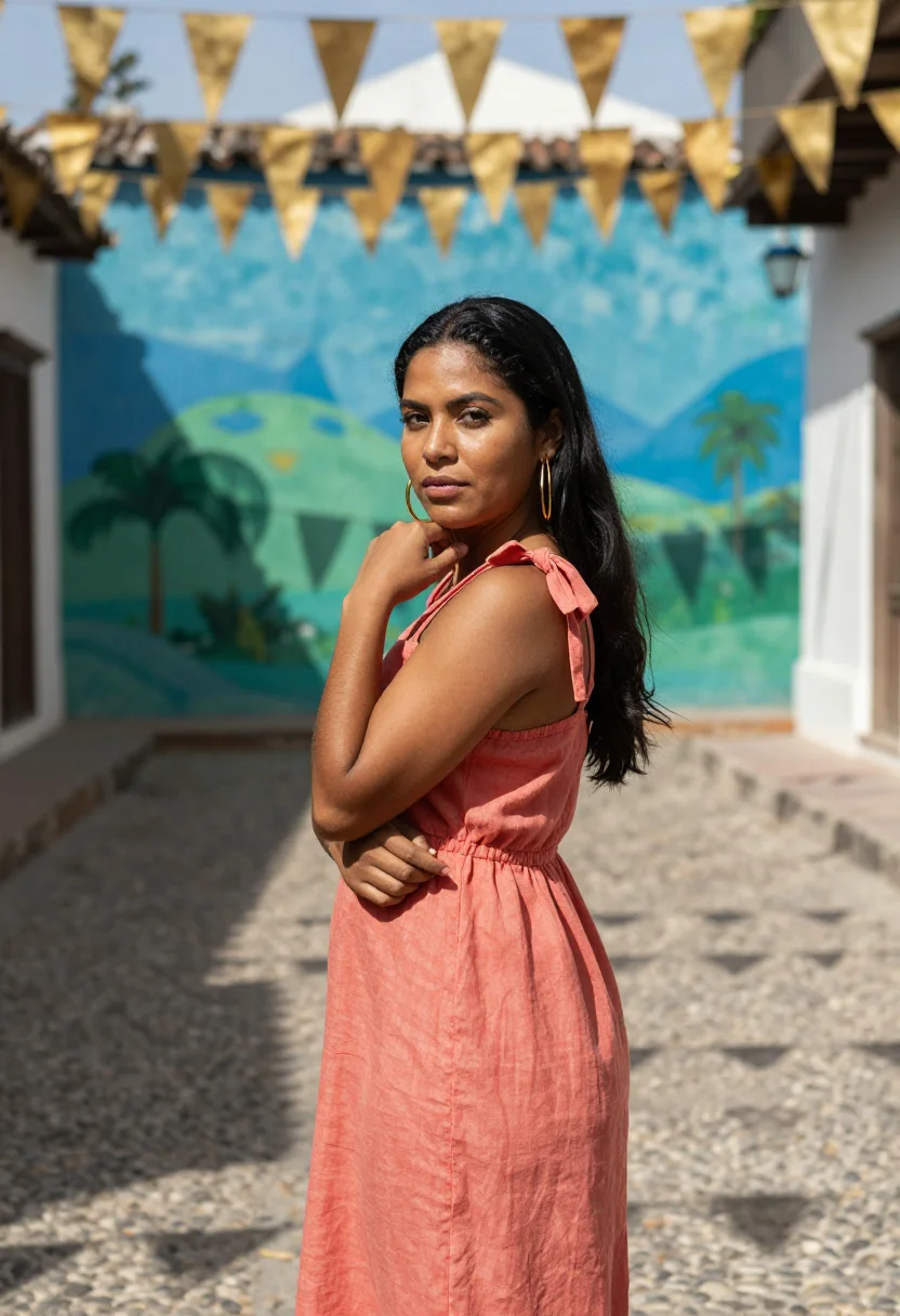 AI cartagena sample — portrait of a woman, half-length portrait of a Colombian wom