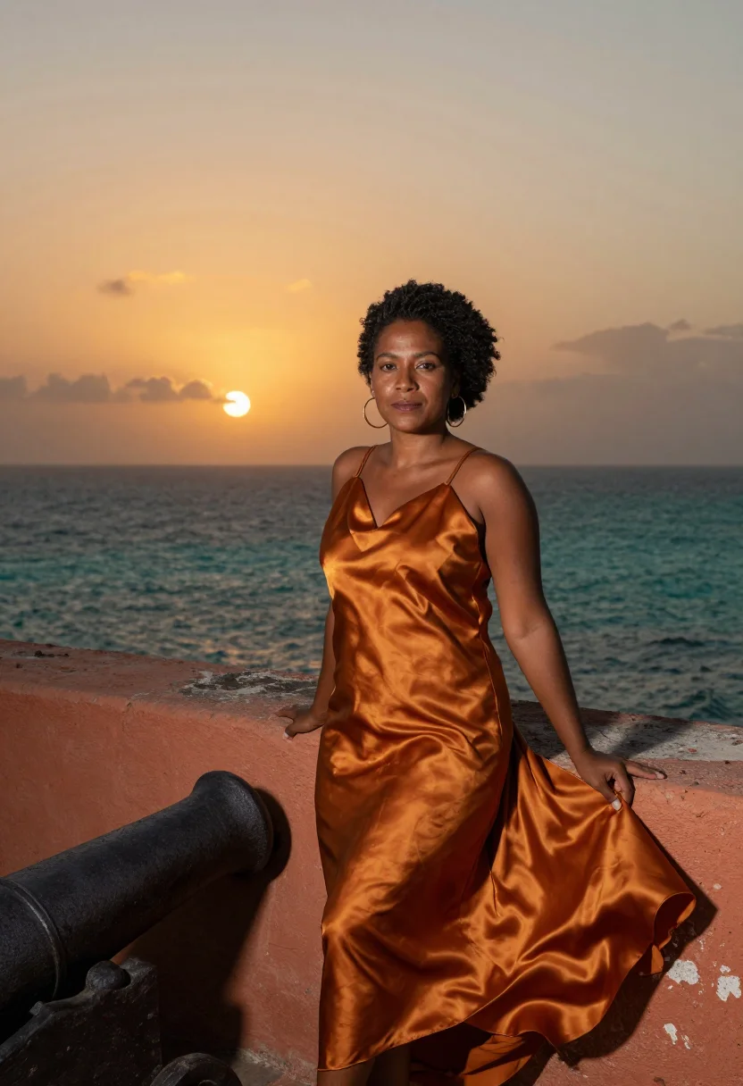 AI cartagena sample — portrait of a woman, three-quarter-length portrait of an Afr