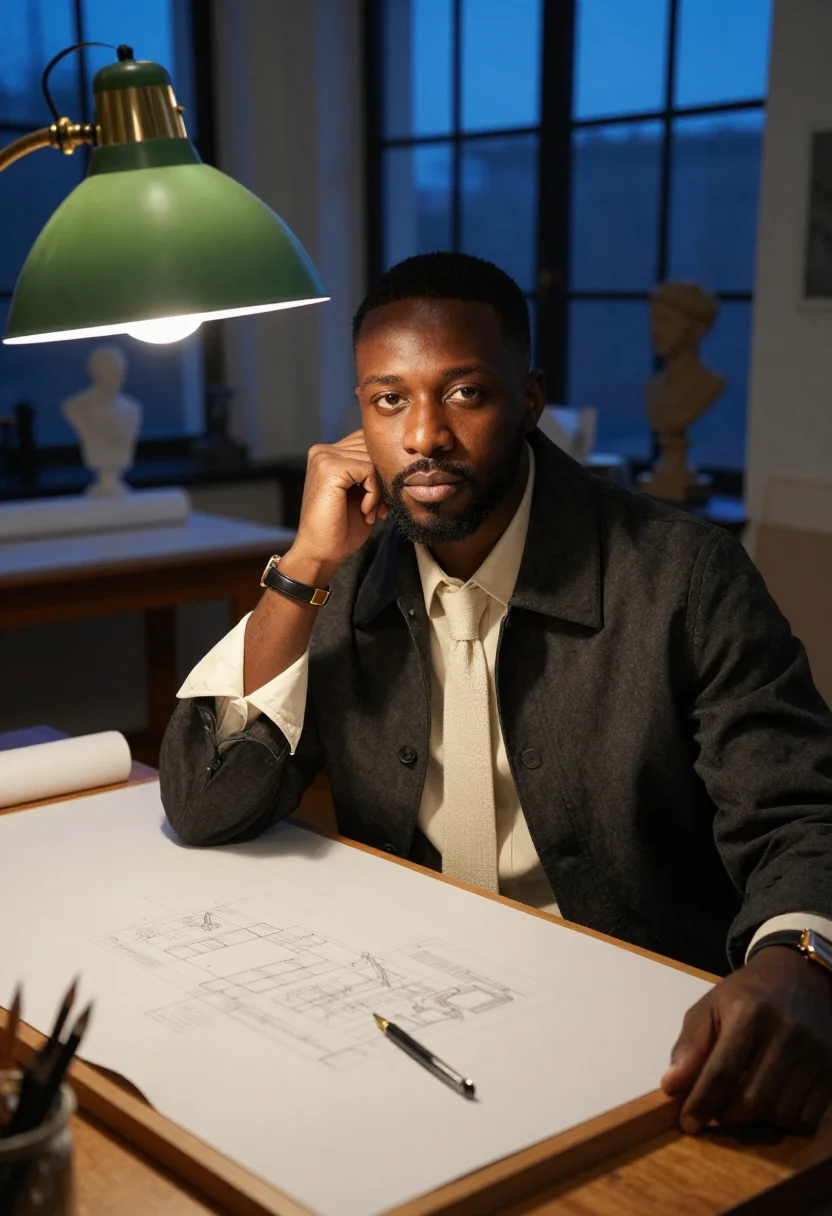 AI cartier tank sample — portrait of a man, close portrait of a Black American man wi