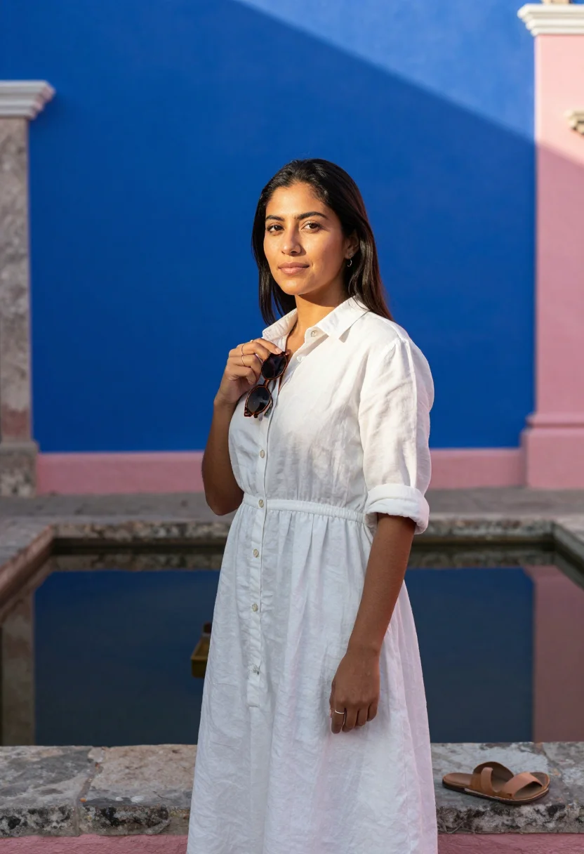 AI casa barragan sample — portrait of a woman, chest-up portrait of a Mexican woman in