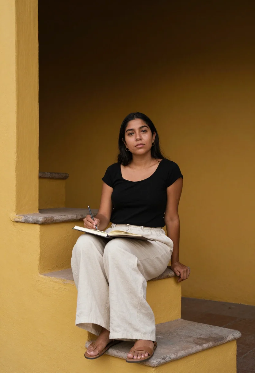 AI casa barragan sample — portrait of a woman, three-quarter-length portrait of a Mexi