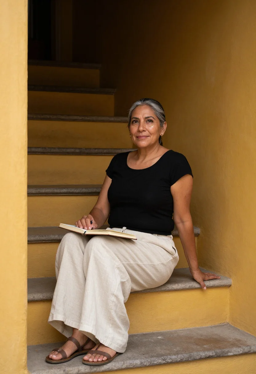 AI casa barragan sample — portrait of a woman, half-length portrait of a Mexican woman