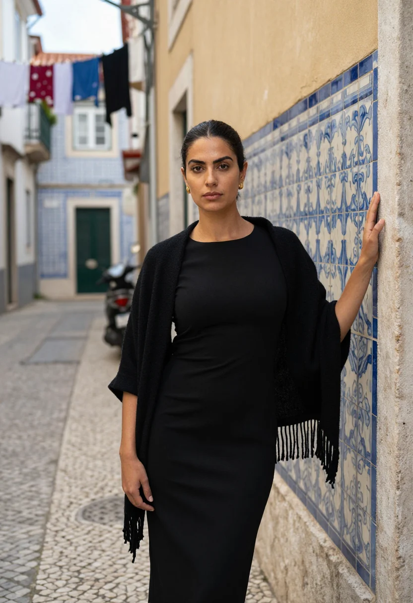 AI casa de fado sample — portrait of a woman, half-length portrait of a Portuguese wo