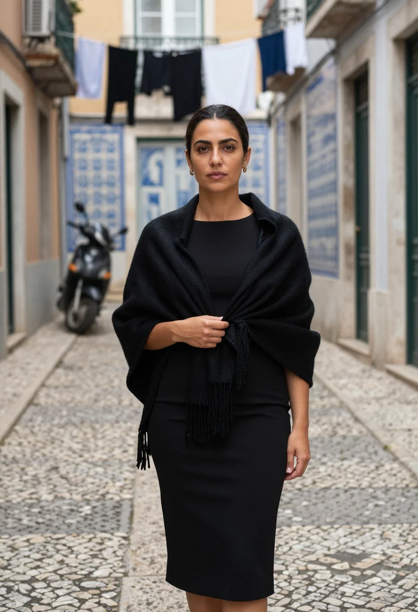 AI casa de fado sample — portrait of a woman, three-quarter-length portrait of a Port