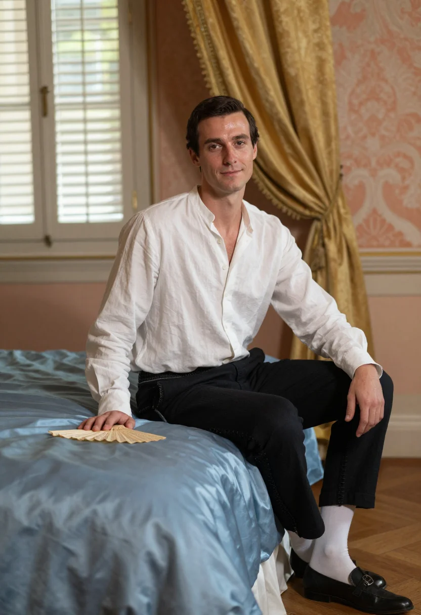 AI casanova sample — portrait of a man, three-quarter-length portrait of a white
