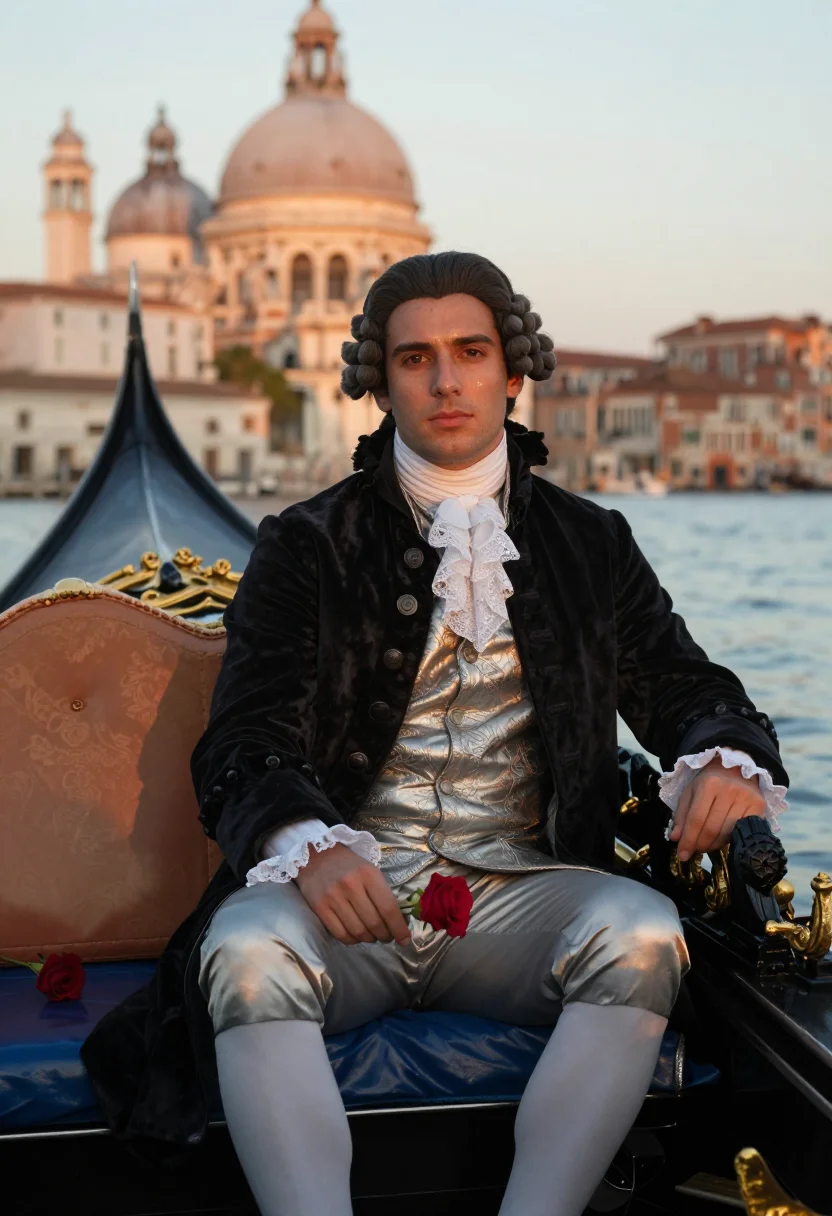 AI casanova sample — portrait of a man, three-quarter-length portrait of a white
