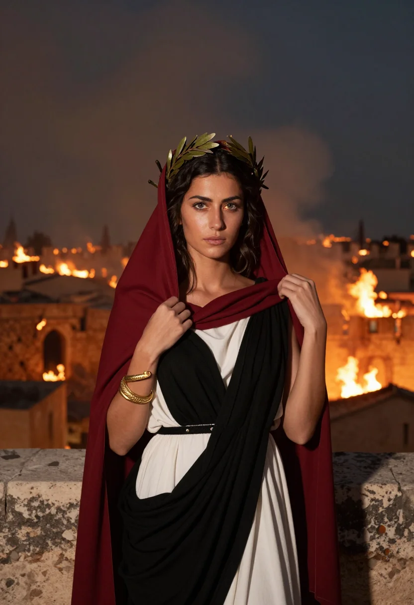 AI cassandra sample — portrait of a woman, chest-up portrait of a Greek woman in h
