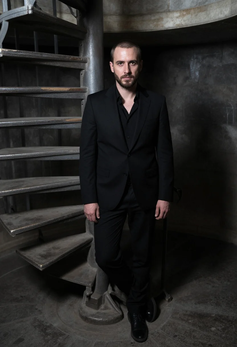 AI catacombes paris sample — portrait of a man, full-length portrait seen from the foot o