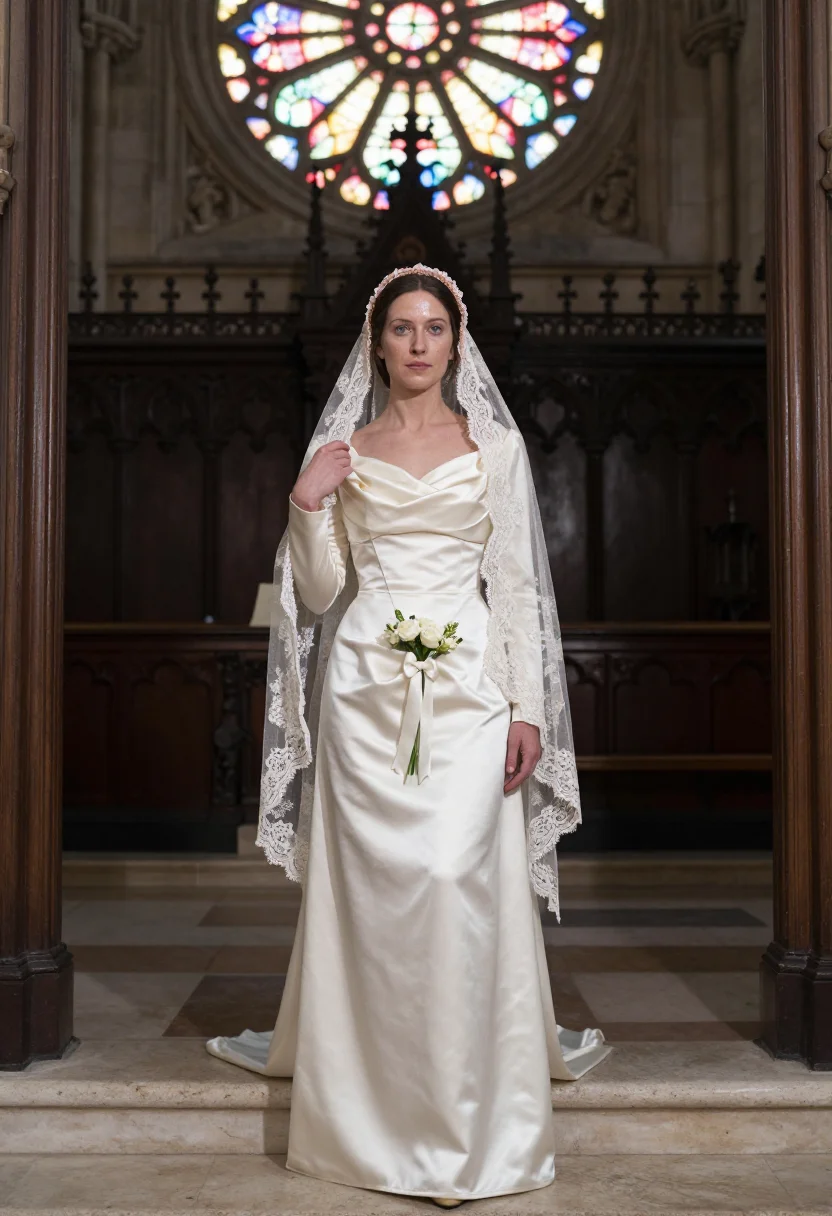 AI cathedral veil sample — portrait of a woman, close half-length portrait of a Western