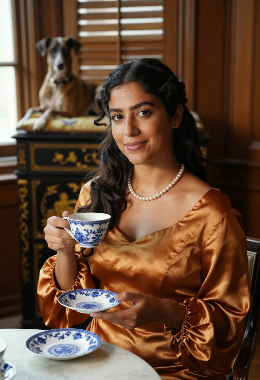 AI catherine of braganza sample — portrait of a woman, waist-up portrait of a Portuguese woman