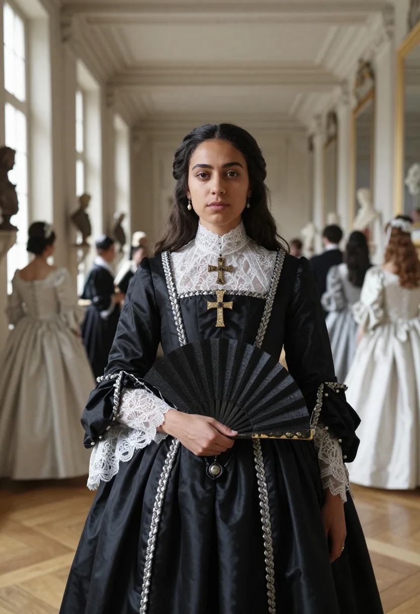 AI catherine of braganza sample — portrait of a woman, waist-up portrait of a Portuguese woman