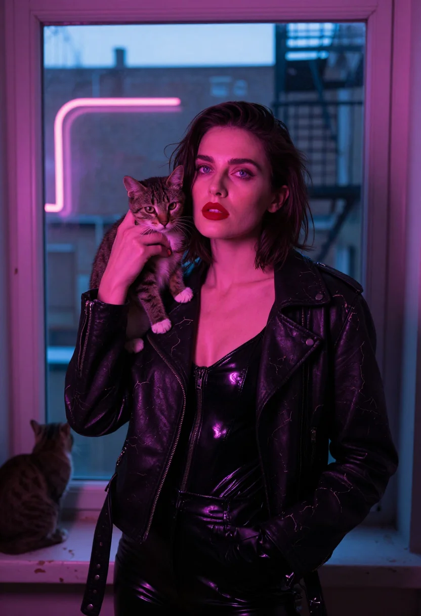AI catwoman sample — portrait of a woman, close portrait of a Western-European wo