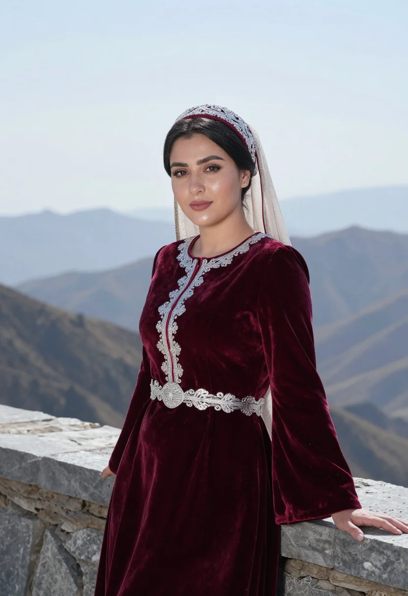 Example portrait from the AI Caucasus Gown — Free Preview, Train Once