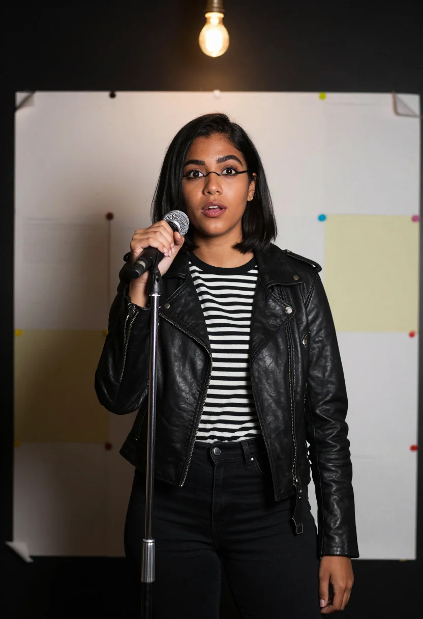 AI cbgb seventy seven sample — portrait of a woman, half-length portrait of a Puerto Rican