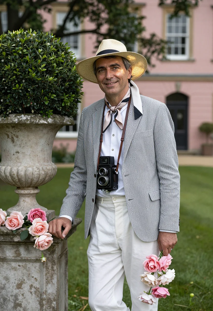 AI cecil beaton sample — portrait of a man, three-quarter-length portrait of a Wester