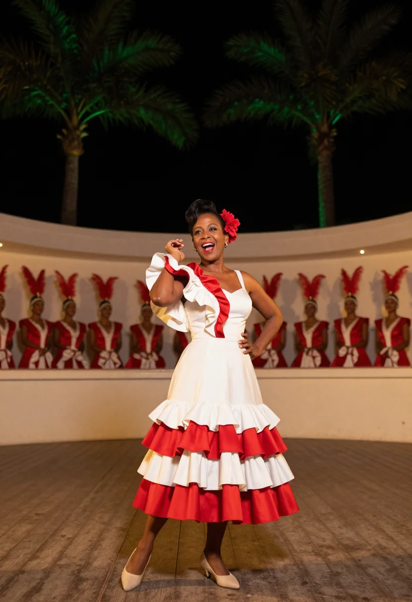 AI celia cruz sample — portrait of a woman, a three-quarter-length cabaret photogra
